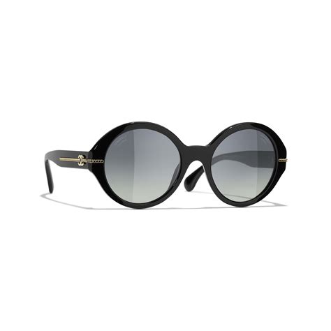 chanel black circle sunglasses